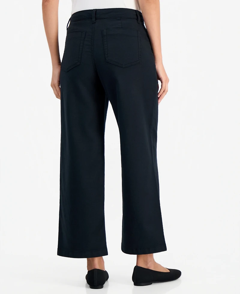 Style & Co Women's High Stretch High-Rise Cropped Wide-Leg Pants, Macy's Exclusive
