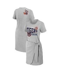Wear by Erin Andrews Women's Heather Gray Auburn Tigers Knotted T-Shirt Dress