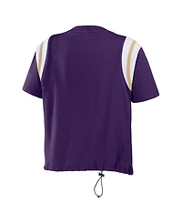 Wear by Erin Andrews Women's Purple Baltimore Ravens Cinched Color block T-Shirt
