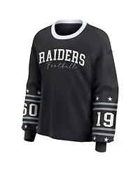 Wear by Erin Andrews Women's Black Las Vegas Raiders Sport Long-Sleeve T-Shirt