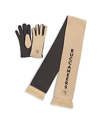 Wear by Erin Andrews Women's Tampa Bay Buccaneers Tonal Microcheck Scarf Glove Set