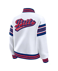 Wear by Erin Andrews Women's White Buffalo Bills Plus Full-Snap Fleece Sweatshirt Jacket