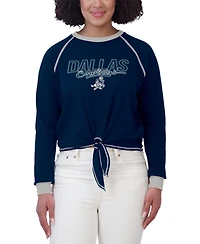 Wear by Erin Andrews Women's Navy Dallas Cowboys Tie-Front Long Sleeve T-Shirt