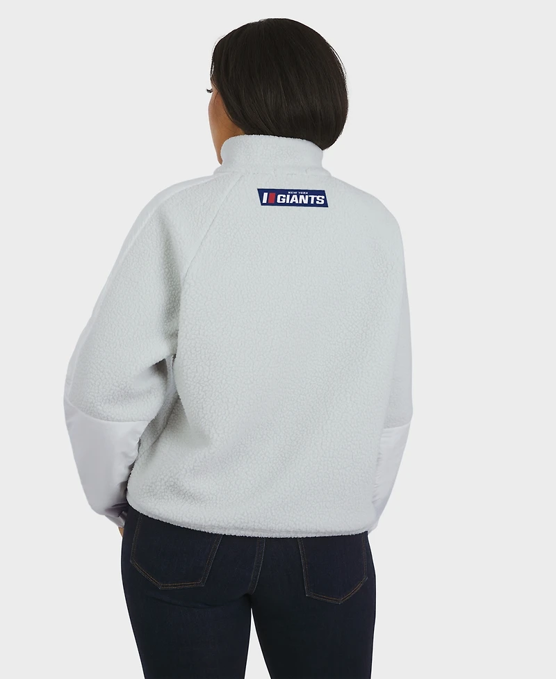 Wear by Erin Andrews Women's White New York Giants Polar Fleece Half-Zip Jacket
