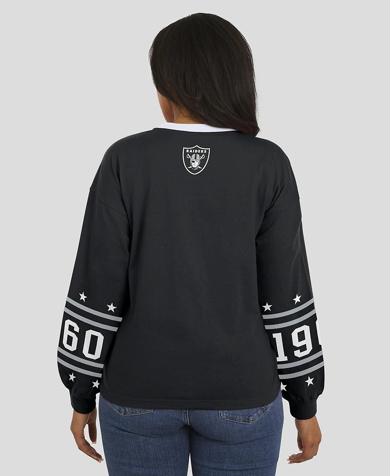 Wear by Erin Andrews Women's Black Las Vegas Raiders Sport Long-Sleeve T-Shirt