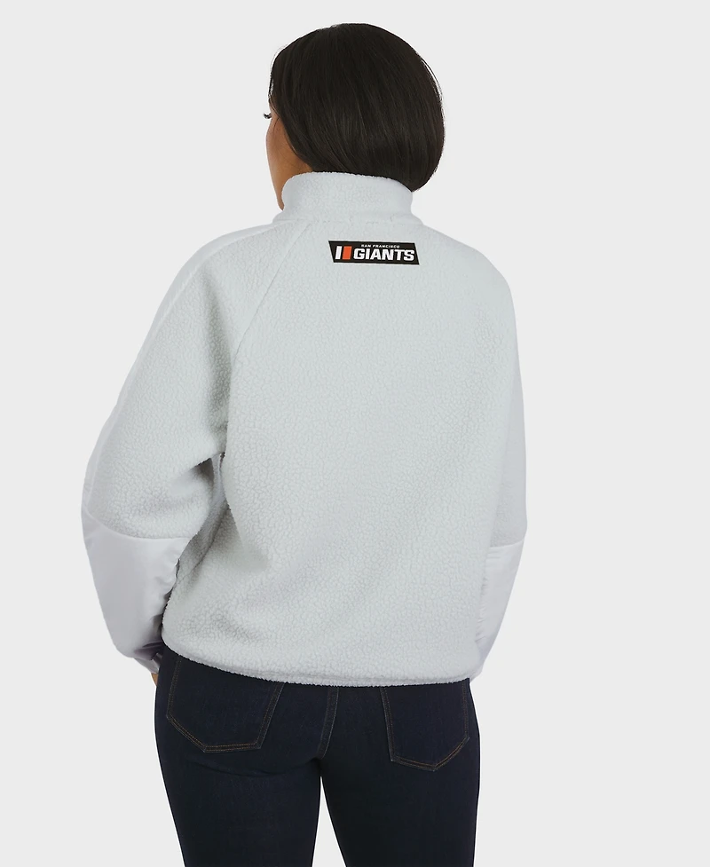 Wear by Erin Andrews Women's Gray San Francisco Giants Polar Fleece Quarter-Zip Jacket