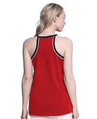 G-iii 4Her by Carl Banks Women's Red New Jersey Devils Curveball Racerback Scoop Neck Slub Tank Top