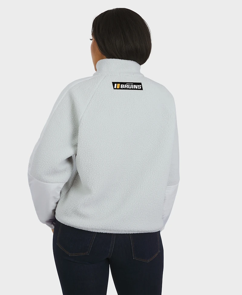Wear by Erin Andrews Women's Gray Boston Bruins Polar Fleece Quarter-Zip Jacket