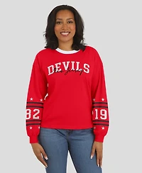 Wear by Erin Andrews Women's Red New Jersey Devils Long-Sleeve Sport T-Shirt