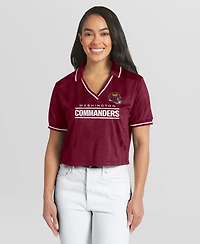 Wear by Erin Andrews Women's Burgundy Washington Commanders Cropped Jersey Polo Shirt