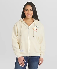 Wear by Erin Andrews Women's Cream Houston Astros Full-Zip Hoodie
