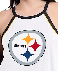 G-iii 4Her by Carl Banks Women's White Pittsburgh Steelers Redemption Win Slub Tank Top