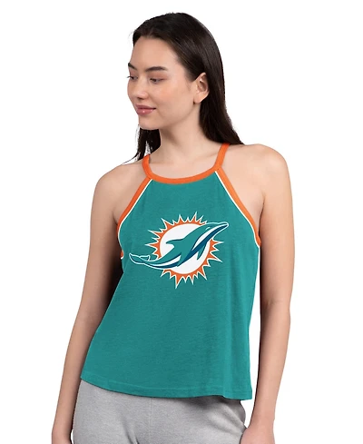 G-iii 4Her by Carl Banks Women's Aqua Miami Dolphins Redemption Win Slub Tank Top