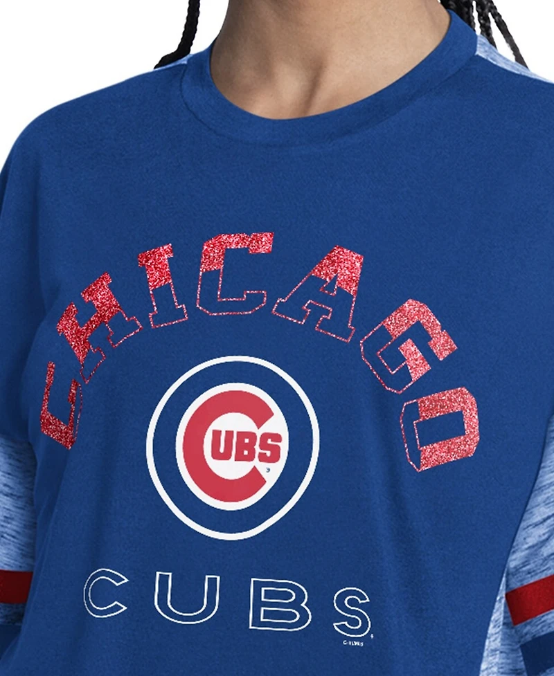G-iii 4Her by Carl Banks Women's Royal Chicago Cubs Off-Season Oversized Top