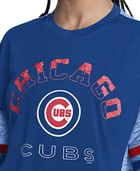 G-iii 4Her by Carl Banks Women's Royal Chicago Cubs Off-Season Oversized Top