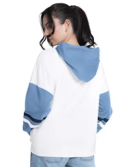 G-iii 4Her by Carl Banks Women's White/Blue Memphis Grizzlies Key Player Oversized Hooded Long Sleeve T-Shirt