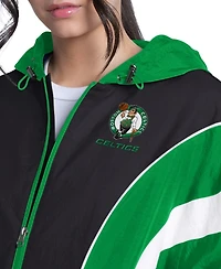G-iii 4Her by Carl Banks Women's Green/Black Boston Celtics Quarterback Lightweight Oversized Full-Zip Jacket