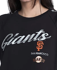 G-iii 4Her by Carl Banks Women's Black San Francisco Giants Classic Play Cropped Raglan T-Shirt