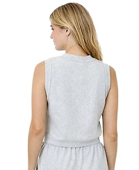 G-iii 4Her by Carl Banks Women's Ash Los Angeles Rams Cropped Fleece V-Neck Vest