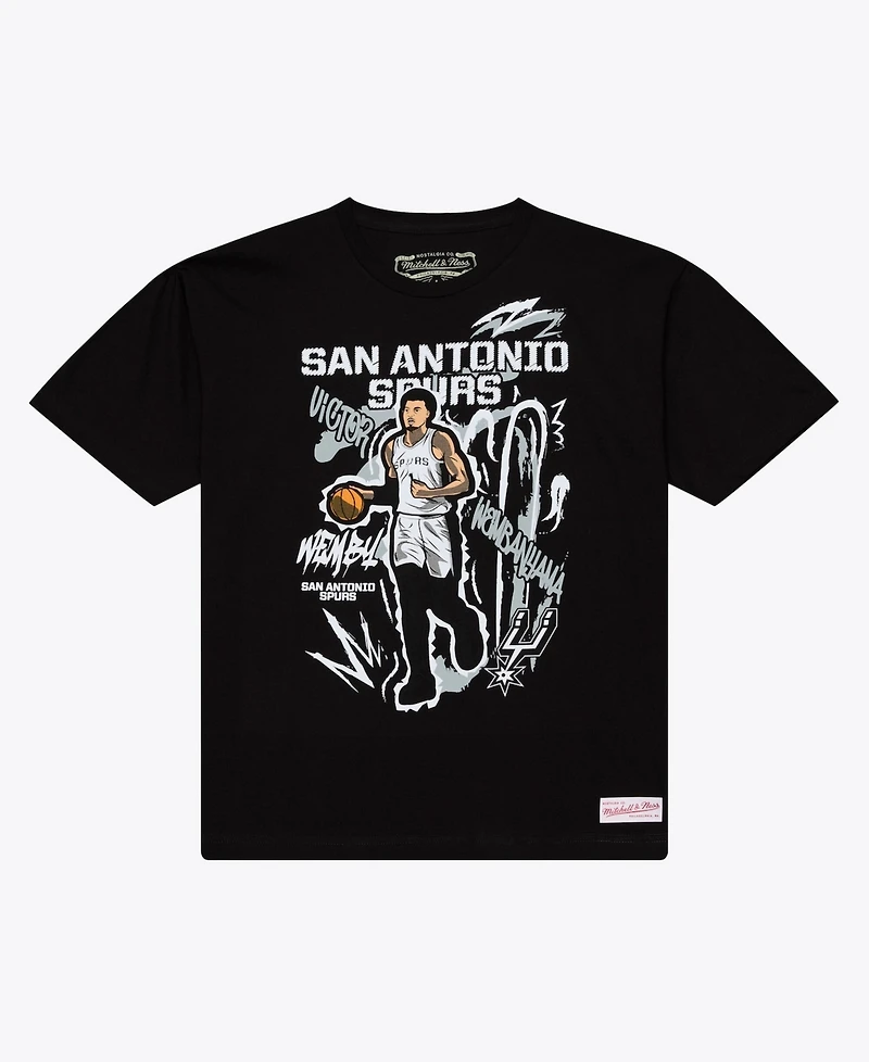 Mitchell & Ness Men's Victor Wembanyama Black San Antonio Spurs Chalked Up T-Shirt