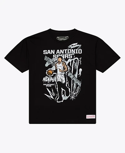 Mitchell & Ness Men's Victor Wembanyama Black San Antonio Spurs Chalked Up T-Shirt