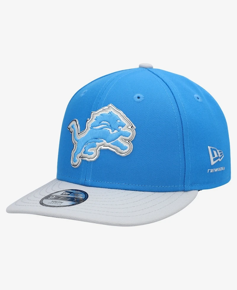 New Era Big Boys and Girls Blue/Silver Detroit Lions 2026 Nfl Draft Pre-Curved 9FIFTY Snapback Hat