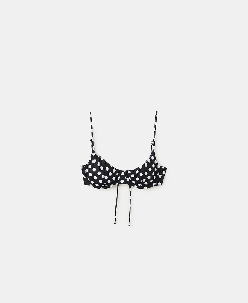 Mango Women's Reversible Polka-Dot Underwire Bikini Top