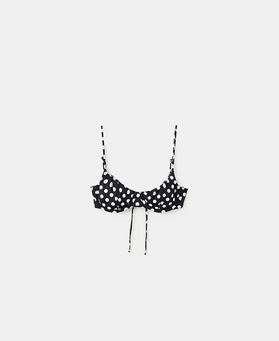 Mango Women's Reversible Polka-Dot Underwire Bikini Top