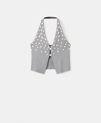 Mango Women's Decorative Buttons Fitted Top
