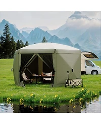 gaomon Collapsible Gazebo Tent with 6 Removable Wind Panels for Outdoor Events, Camping, Patio, Backyard