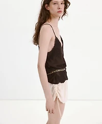 Mango Women's Lace Suspenders Top