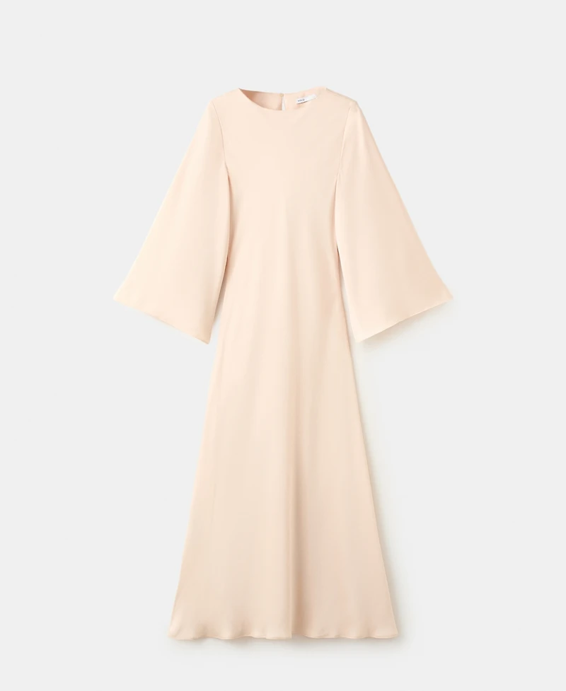Mango Women's Flared-Sleeve Satin Dress