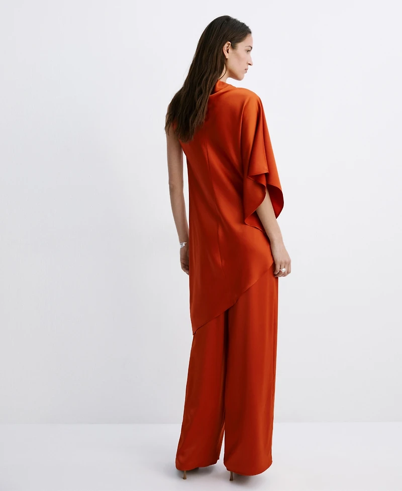 Mango Women's Satin Straight-Fit Pants