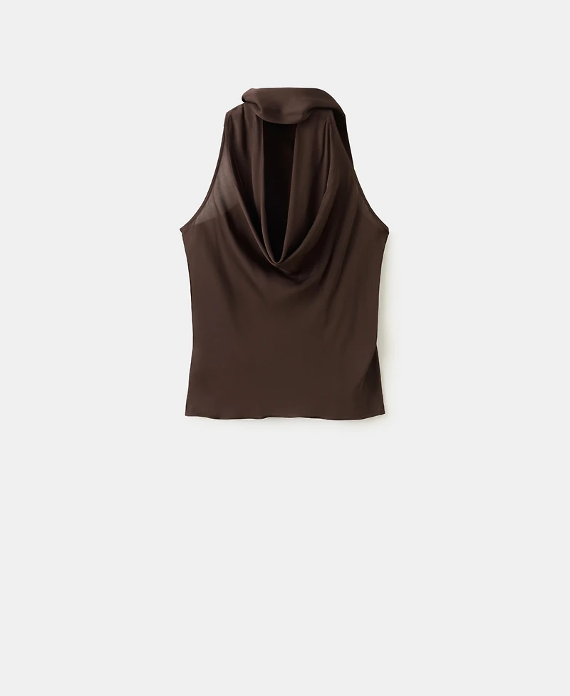 Mango Women's Draped-Neck Scarf Top