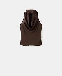 Mango Women's Draped-Neck Scarf Top