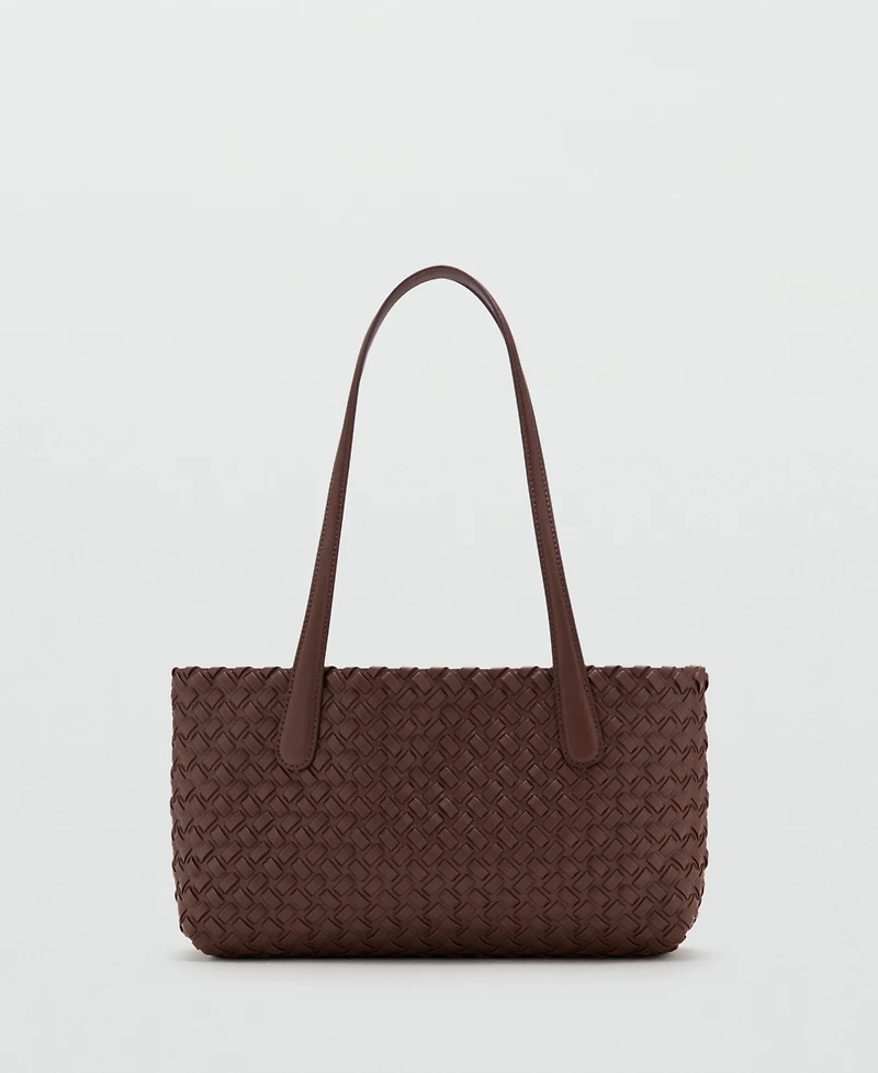 Mango Women's Braided Tote Bag