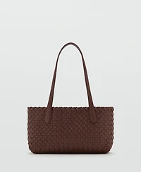 Mango Women's Braided Tote Bag