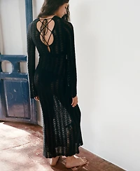 Mango Women's Crochet Long Dress