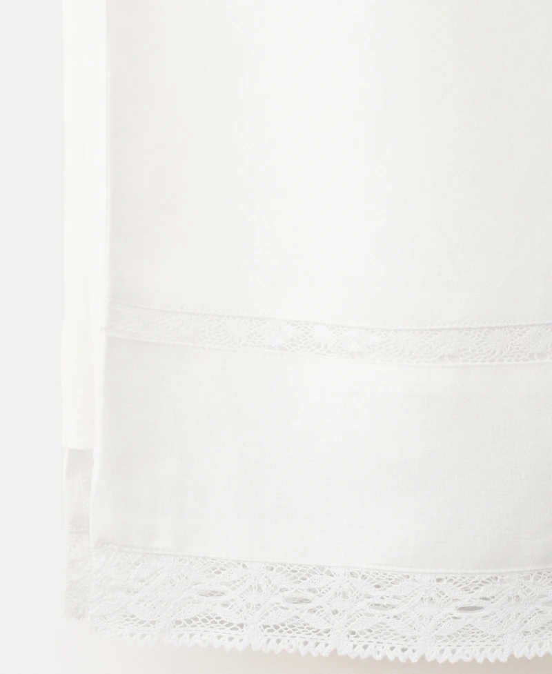 Mango Women's Lace Details Linen Skirt
