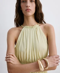 Mango Women's Pleated Halter Neck Dress
