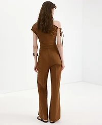 Mango Women's Asymmetrical Lyocell-Linen Jumpsuit