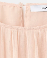 Mango Women's Ruched Chiffon Dress