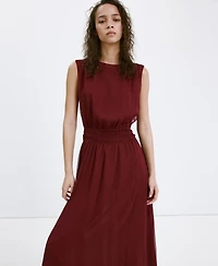 Mango Women's Gathered Waist Flowy Dress