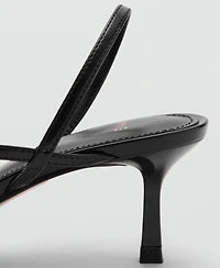 Mango Women's Straps Kitten Heel Sandals