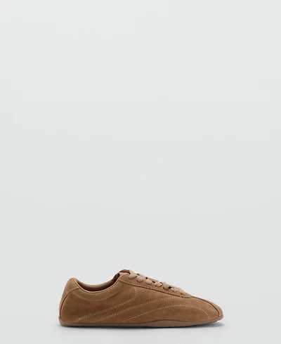 Mango Women's Contrasting Panel Leather Sneakers