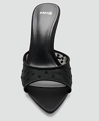 Mango Women's Lace Heeled Sandals