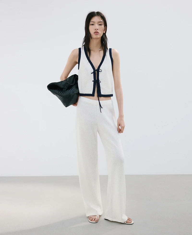 Mango Women's Bow Tie Waistcoat Top