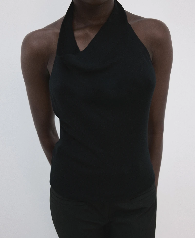 Mango Women's Halter-Neck Lyocell Top