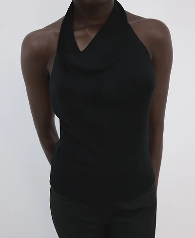 Mango Women's Halter-Neck Lyocell Top