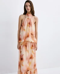 Mango Women's Halter-Neck Printed Dress